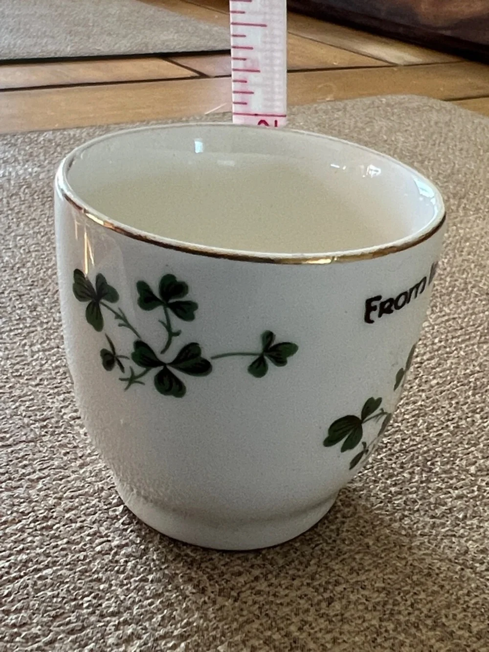 2” Shamrock Espresso cup Carrigaline Pottery
